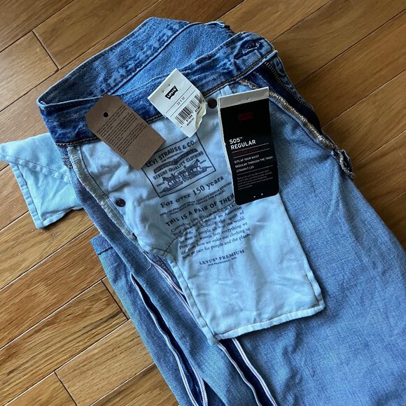 Men's Levi's 505 Selvedge Denim Jeans 33x32 Big E - Picture 2 of 9